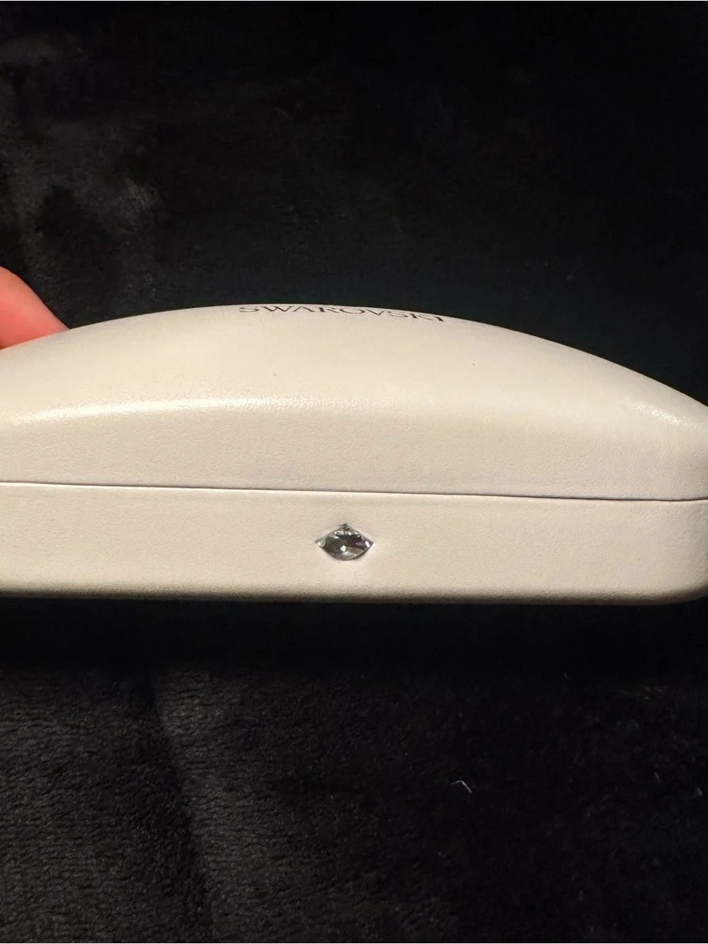 Swarovski Ivory White Glasses Case with Swan Logo